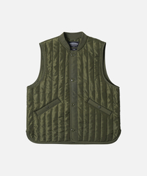 FRIZMWORKS(�t���Y�����[�N�X)��STRIPE QUILTED MIL LINER VEST _ OLIVE(�_�E���x�X�g)
