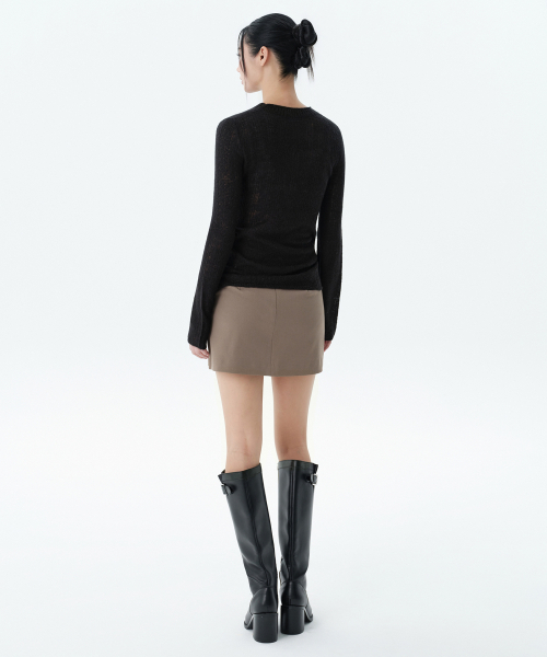 MUSINSA STANDARD WOMAN(ムシンサスタンダードウーマン)の「レディースベーシックミニスカート【ダスティベージュ】(スカート・レディース・その他・X-SMALL/SMALL/MEDIUM/LARGE)」の3枚目の写真