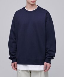 フラットテリーオーバーサイズスウェットシャツ[パープルネイビー]
