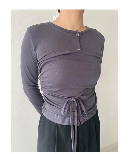 Geeong(ジーオン)の「【ZOZO限定】ビスチェセット カーディガン(Tシャツ/カットソー・レディース・ホワイト/モカ/チャコールグレー/ブラック・FREE)」の19枚目の写真