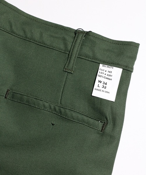 MILITARY（ミリタリー）の「US MILITARY / ユーエスミリタリー US MADE DOUBLE PLEATS CHINO（チノパンツ・メンズ・オリーブ/カーキ・30 inch/32inch/34inch/36inch）」の10枚目の写真