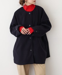 フェイクウールコクーンシルエットショートコート