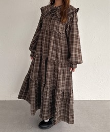 【つけ襟付】マルチウェイティアードワンピース