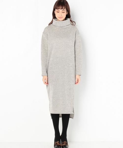 Another Edition（アナザーエディション）の「フリースロングワンピース2/AEBC フリースLOOSE ロング OPⅡ◆（ワンピース・レディース・ネイビー/ライトグレー・フリー）」の4枚目の写真