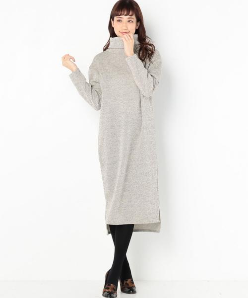 Another Edition（アナザーエディション）の「フリースロングワンピース2/AEBC フリースLOOSE ロング OPⅡ◆（ワンピース・レディース・ネイビー/ライトグレー・フリー）」の6枚目の写真