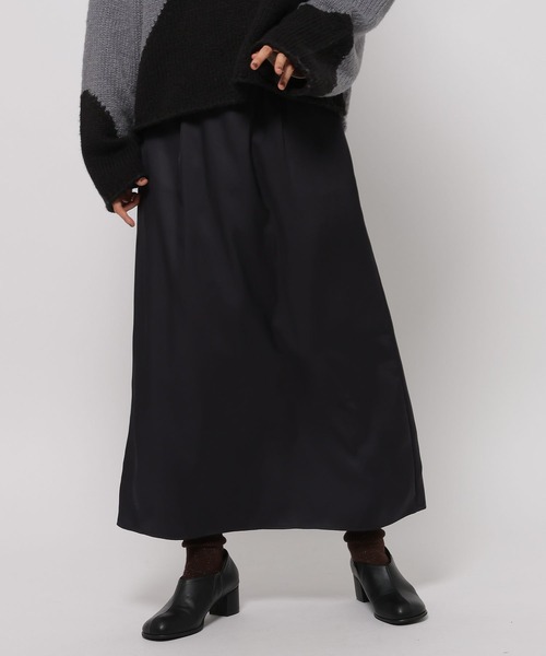 【美品】サテンスリットスカート ブラック IENA（イエナ）の「コンパクトサテン スリットスカート◇（スカート