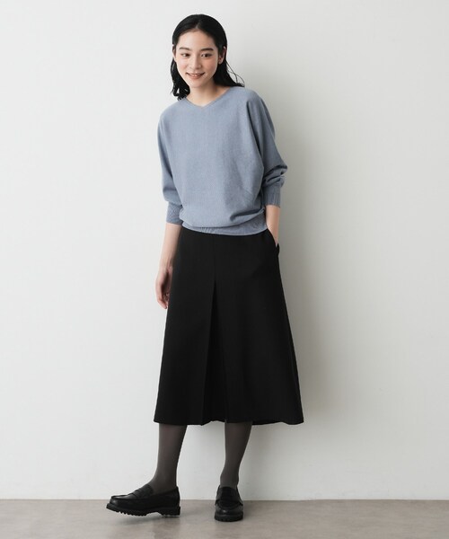 Dessin（デッサン）の「メルトンジャージボックスタックスカート（スカート・レディース・ナチュラル/ホワイト系/ブラック・00/01/02/03）」の10枚目の写真
