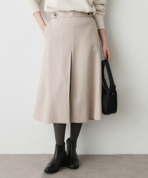 Dessin（デッサン）の「メルトンジャージボックスタックスカート（スカート・レディース・ナチュラル/ホワイト系/ブラック・00/01/02/03）」の12枚目の写真