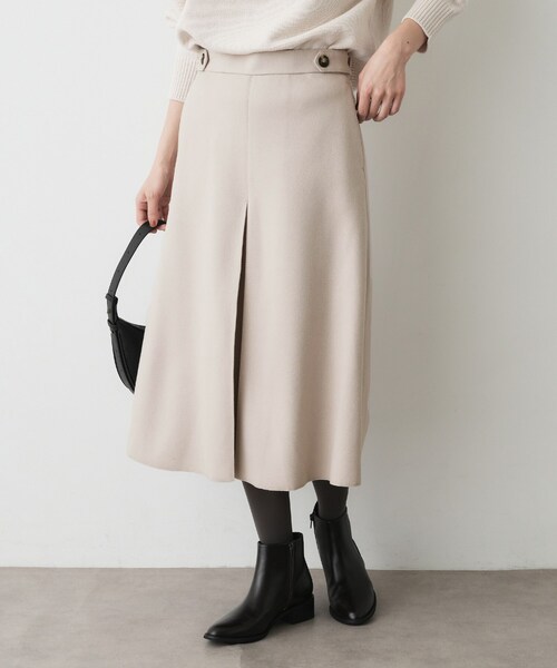 Dessin（デッサン）の「メルトンジャージボックスタックスカート（スカート・レディース・ナチュラル/ホワイト系/ブラック・00/01/02/03）」の13枚目の写真