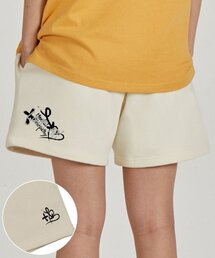 ラブエイピーグラフィティコンフォータブルワッフル裏毛ショートパンツ_クリーム