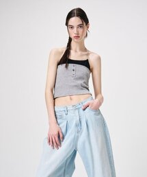Chain Layered Sleeveless Top, Grey