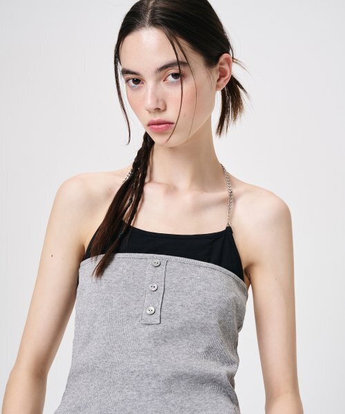 ETMON(エトモン)の「Chain Layered Sleeveless Top, Grey(Tシャツ/カットソー・レディース・その他・FREE)」の2枚目の写真