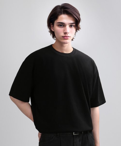 KNIT TEX OVER SLEEVE (BLACK) — трикотаж с накладными рукавами, чёрный