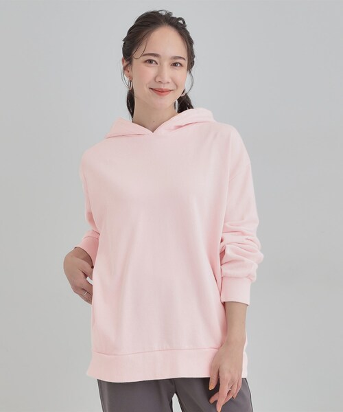 Cutie Blonde(キューティーブロンド)の「【洗濯機可】ポケット付きが嬉しい ケミカル加工フーディ―(パーカー・レディース・ダークグレー/ピンク・00)」の13枚目の写真