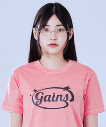 [クールコットン] ピグメントサークルスターロゴTシャツ_コーラルピンク