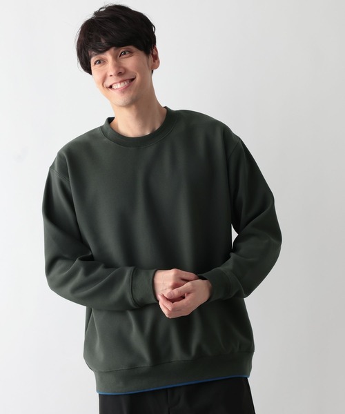 GLOBAL WORK（グローバルワーク）の「配色ライン裏フリースプルオーバー/611143（Tシャツ/カットソー・メンズ・ブルー系その他4/ホワイト/チャコールグレー/ダークブラウン・LARGE/MEDIUM/X-LARGE/SMALL）」の2枚目の写真