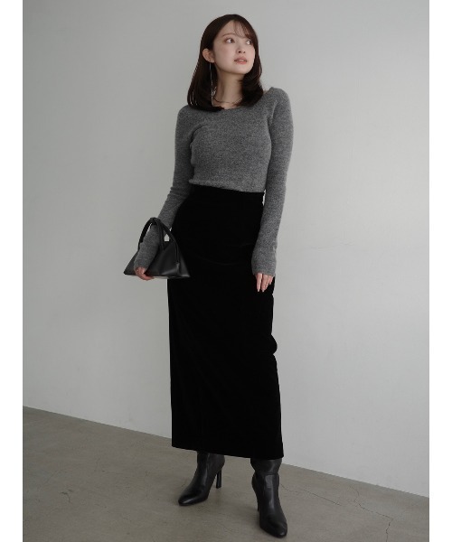 anuans（アニュアンス）の「ベルベットナロースカート（スカート・レディース・ブラウン/ブラック・SMALL/MEDIUM）」の17枚目の写真