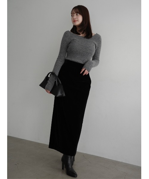 anuans（アニュアンス）の「ベルベットナロースカート（スカート・レディース・ブラウン/ブラック・SMALL/MEDIUM）」の18枚目の写真