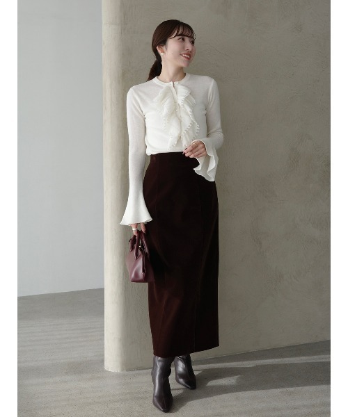 anuans（アニュアンス）の「ベルベットナロースカート（スカート・レディース・ブラウン/ブラック・SMALL/MEDIUM）」の15枚目の写真