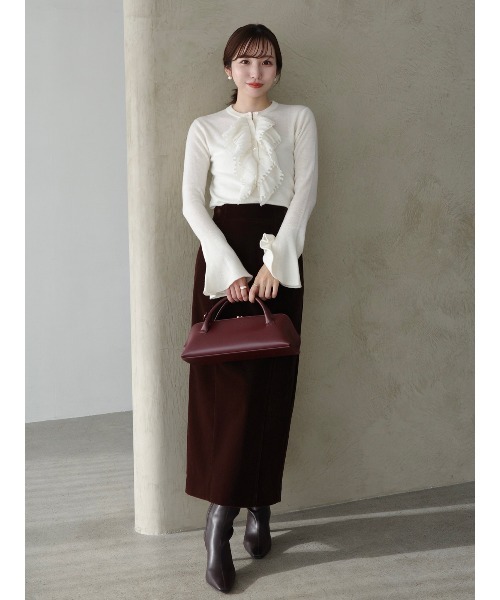 anuans（アニュアンス）の「ベルベットナロースカート（スカート・レディース・ブラウン/ブラック・SMALL/MEDIUM）」の14枚目の写真