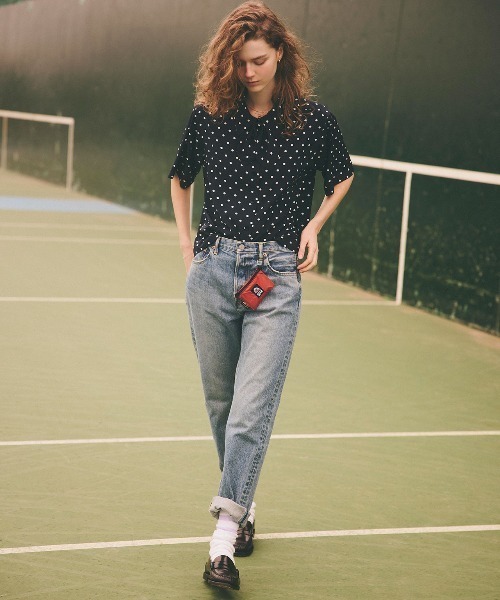 THE SHINZONE（ザ　シンゾーン）の「THE SHINZONE/シンゾーン　ポルカドットハーフスリーブシャツ　POLKA DOT HALF SLEEVE SHIRT　26MMSBL09（シャツ/ブラウス・レディース・ネイビー・36）」の2枚目の写真