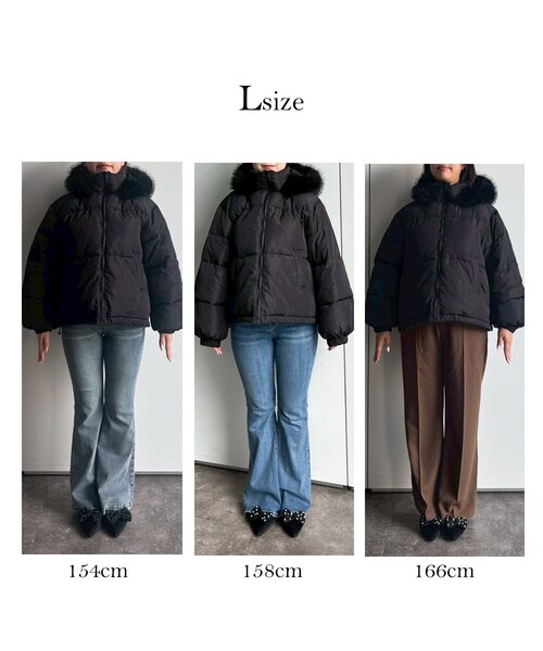 prose verse（プロズヴェール）の「ボリュームファーフード中綿ブルゾン（ダウンジャケット/コート・レディース・ブラック・MEDIUM/LARGE）」の22枚目の写真