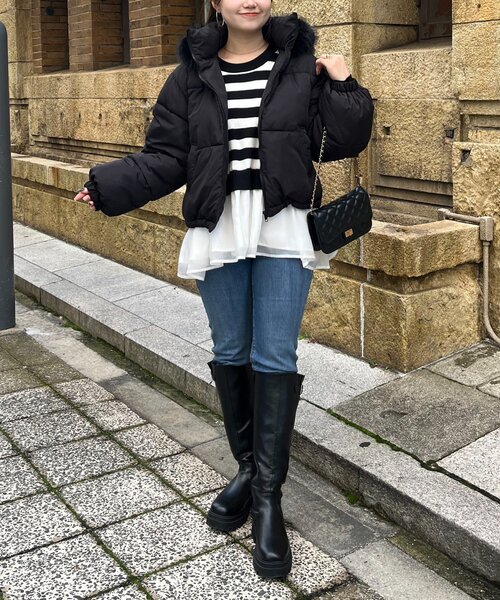 prose verse（プロズヴェール）の「ボリュームファーフード中綿ブルゾン（ダウンジャケット/コート・レディース・ブラック・MEDIUM/LARGE）」の9枚目の写真