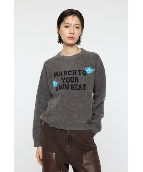 MOUSSY(マウジー)の「FLORAL PATCH JACQUARD セーター(ニット/セーター・レディース・ブラウン/チャコールグレー・FREE)」の1枚目の写真