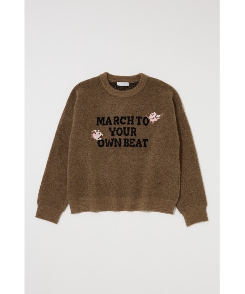 MOUSSY(マウジー)の「FLORAL PATCH JACQUARD セーター(ニット/セーター・レディース・ブラウン/チャコールグレー・FREE)」の3枚目の写真