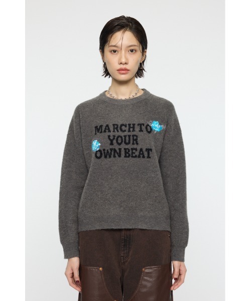 MOUSSY(マウジー)の「FLORAL PATCH JACQUARD セーター(ニット/セーター・レディース・ブラウン/チャコールグレー・FREE)」の9枚目の写真