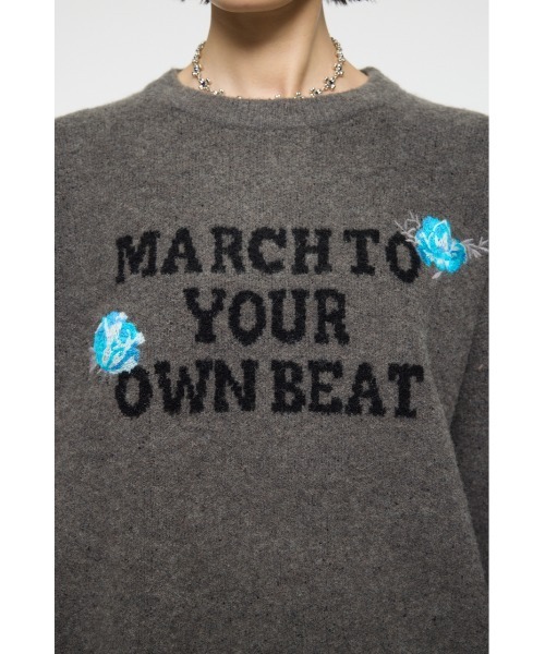 MOUSSY(マウジー)の「FLORAL PATCH JACQUARD セーター(ニット/セーター・レディース・ブラウン/チャコールグレー・FREE)」の13枚目の写真