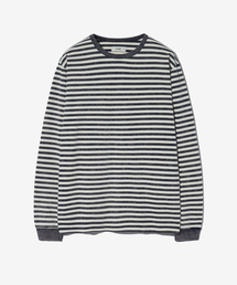 ECORR（エコル）の「ヴィンテージウォッシュストライプロングスリーブ_ネイビー（Tシャツ/カットソー）」