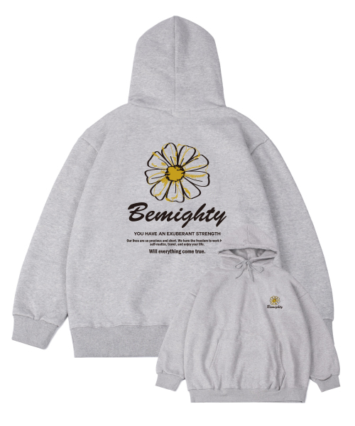 BEMIGHTY（ビーマイティー）の「スティッチフラワーオーバーサイズ起毛フードパーカー[オートミール]（パーカー・メンズ・その他・LARGE/X-LARGE/XX-LARGE）」の2枚目の写真
