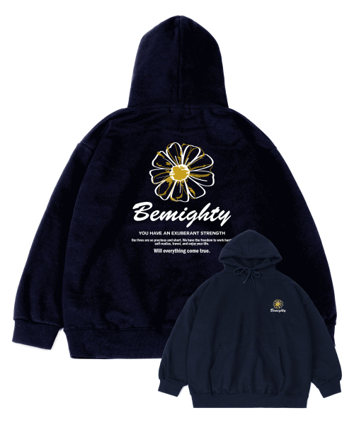 BEMIGHTY（ビーマイティー）の「スティッチフラワーオーバーサイズ起毛フードパーカー[オートミール]（パーカー・メンズ・その他・LARGE/X-LARGE/XX-LARGE）」の3枚目の写真