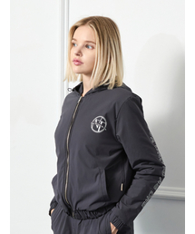 NITINA（ニティナ）の「Lettering padded hooded jumper D/GY（ナイロンジャケット）」