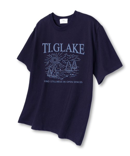TI.GLAKE(ティーグレイク)の「オープンスペース 半袖Tシャツ ネイビー(Tシャツ/カットソー・レディース・その他・LARGE/X-LARGE/XX-LARGE)」の1枚目の写真