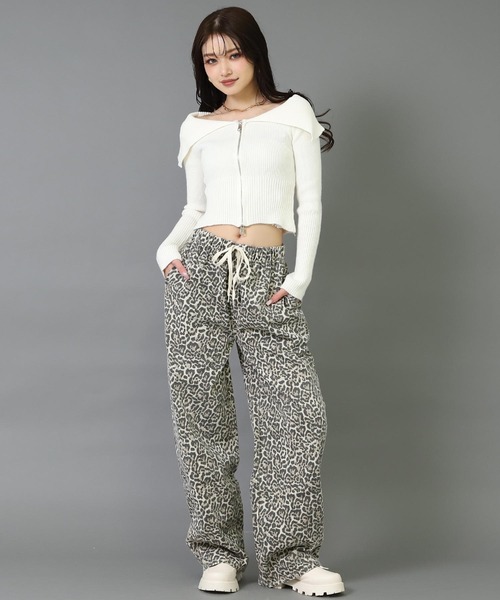 ANAP（アナップ）の「ダブルジップ オフショル リブ ニット トップス（その他トップス・レディース・オフホワイト/ダークグレー/ブラック・F）」の6枚目の写真