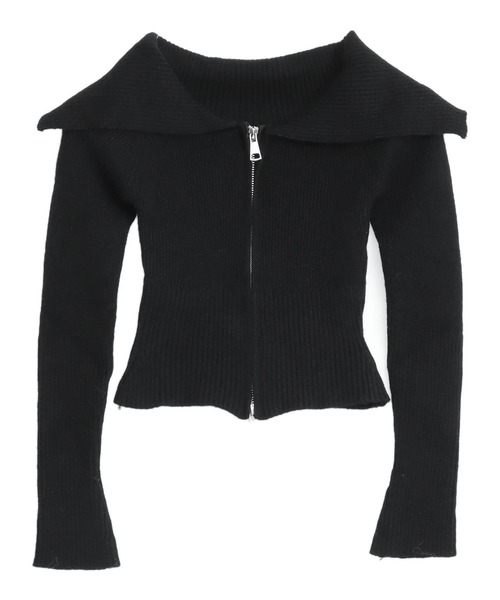 ANAP（アナップ）の「ダブルジップ オフショル リブ ニット トップス（その他トップス・レディース・オフホワイト/ダークグレー/ブラック・F）」の21枚目の写真