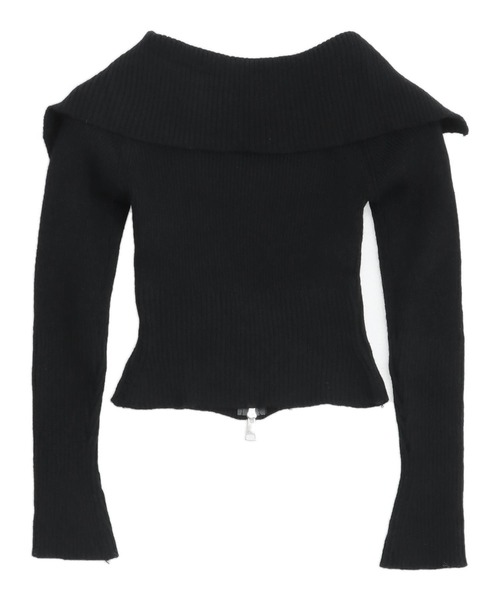 ANAP（アナップ）の「ダブルジップ オフショル リブ ニット トップス（その他トップス・レディース・オフホワイト/ダークグレー/ブラック・F）」の22枚目の写真