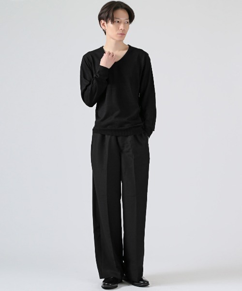 LUXSTYLE（ラグスタイル）の「ポリエステルツイルイージーパンツ（スラックス・メンズ・ネイビー/グレー/ブラック・L/M）」の8枚目の写真