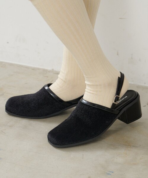 Kastane（カスタネ）の「ハラコパイピングヒール（その他シューズ・レディース・ブラウン/ブラック・38/36/37）」の3枚目の写真