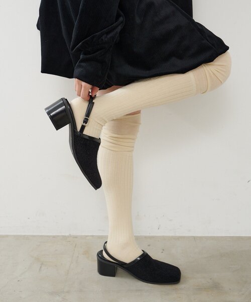 Kastane（カスタネ）の「ハラコパイピングヒール（その他シューズ・レディース・ブラウン/ブラック・38/36/37）」の7枚目の写真