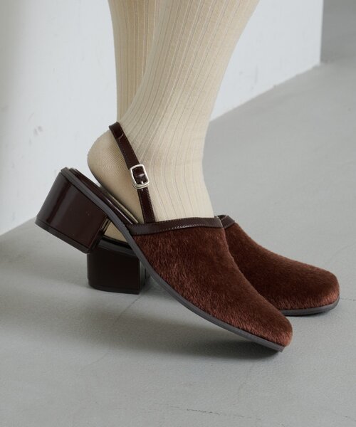 Kastane（カスタネ）の「ハラコパイピングヒール（その他シューズ・レディース・ブラウン/ブラック・38/36/37）」の11枚目の写真