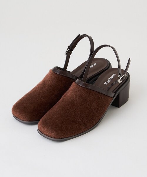 Kastane（カスタネ）の「ハラコパイピングヒール（その他シューズ・レディース・ブラウン/ブラック・38/36/37）」の13枚目の写真