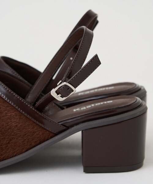 Kastane（カスタネ）の「ハラコパイピングヒール（その他シューズ・レディース・ブラウン/ブラック・38/36/37）」の14枚目の写真