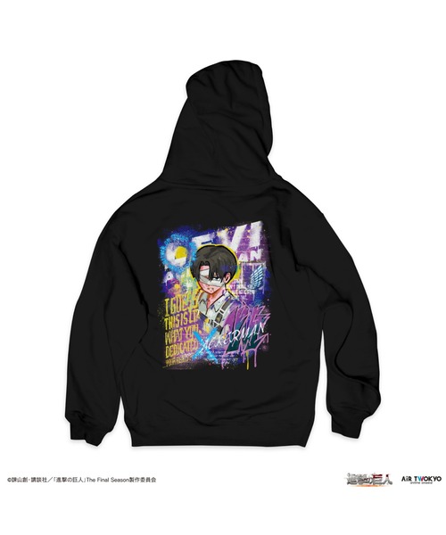 AIR TWOKYO(エアトゥーキョー)の「TVアニメ『進撃の巨人』The Final Season ウォールアート第2弾 パーカー(リヴァイ)(パーカー・レディース・ブラック・XX-LARGE/X-LARGE/LARGE/MEDIUM/SMALL)」の4枚目の写真