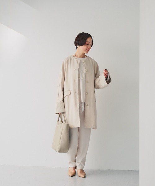 PUAL CE CIN（ピュアルセシン）の「【本革】レザートートバッグ（トートバッグ・レディース・ブラック/グレイッシュベージュ・FREE）」の13枚目の写真