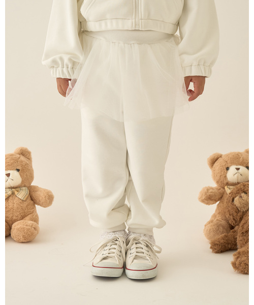 Lycee mine(리세마인)의 「【Lycee mine 발레 시리즈】【셋업 가능】튤 스커트 첨부 스웨트 팬츠(스웨트 팬츠)」