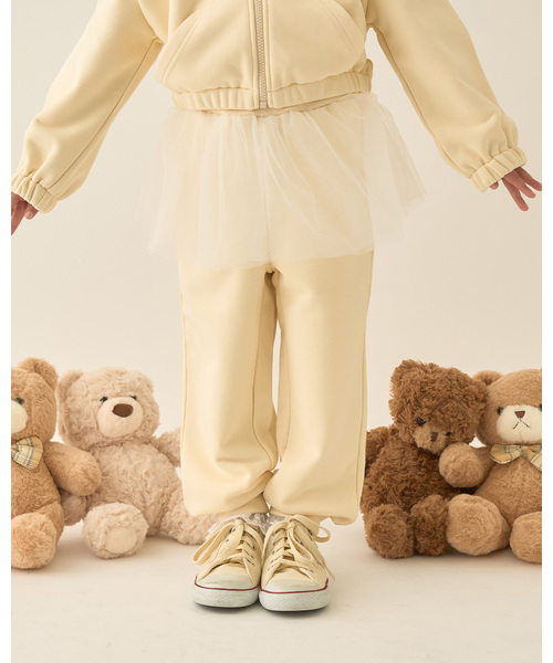 Lycee mine(리세마인)의 「【Lycee mine 발레 시리즈】【셋업 가능】튤 스커트 첨부 스웨트 팬츠(스웨트 팬츠)」｜크림