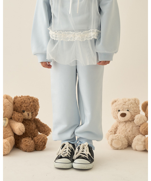 Lycee mine(리세마인)의 「【Lycee mine 발레 시리즈】【셋업 가능】튤 스커트 첨부 스웨트 팬츠(스웨트 팬츠)」